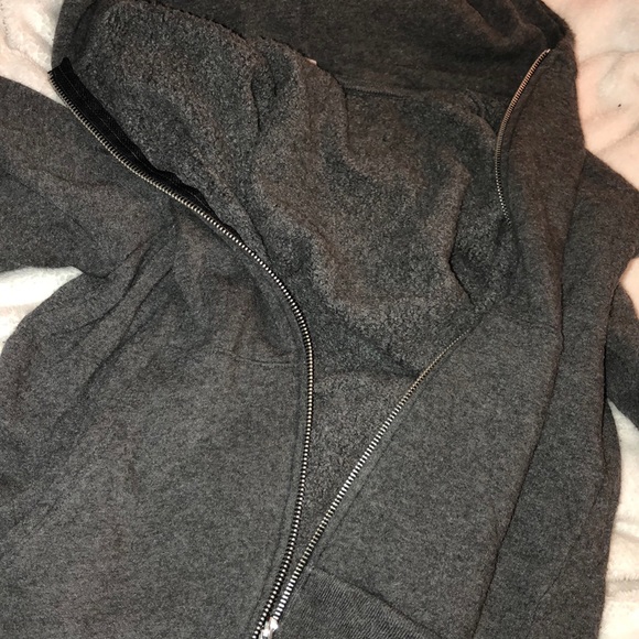 dark grey brandy melville zip up - Picture 1 of 3